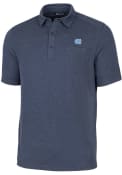North Carolina Tar Heels Cutter and Buck Advantage Tri-Blend Jersey Polos Shirt - Navy Blue