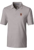 New York Mets Cutter and Buck Forge Pencil Stripe Polos Shirt - Grey