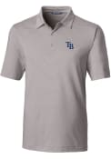 Tampa Bay Rays Cutter and Buck Forge Pencil Stripe Polos Shirt - Grey