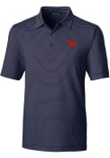 Dayton Flyers Cutter and Buck Forge Pencil Stripe Polos Shirt - Navy Blue