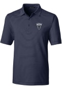 Howard Bison Cutter and Buck Forge Pencil Stripe Polos Shirt - Navy Blue