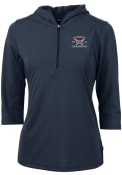 Ole Miss Rebels Womens Cutter and Buck 2022 College World Series Champions Virtue Eco Pique Hooded Sweatshirt - Navy Blue