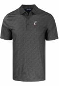 Cutter and Buck Mens Black Cincinnati Bearcats Pike Pebble Logo Polo Shirt