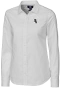 Chicago White Sox Womens Cutter and Buck Stretch Oxford Dress Shirt - White