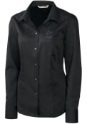 Miami Marlins Womens Cutter and Buck Epic Easy Care Nailshead Dress Shirt - Black
