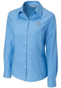 Tampa Bay Rays Womens Cutter and Buck Epic Easy Care Fine Twill Dress Shirt - Light Blue