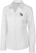 Tampa Bay Rays Womens Cutter and Buck Epic Easy Care Fine Twill Dress Shirt - White