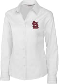 St Louis Cardinals Womens Cutter and Buck Epic Easy Care Fine Twill Dress Shirt - White