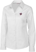 Washington Nationals Womens Cutter and Buck Epic Easy Care Fine Twill Dress Shirt - White
