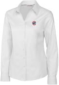 Chicago Cubs Womens Cutter and Buck Epic Easy Care Fine Twill Dress Shirt - White
