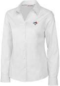 Toronto Blue Jays Womens Cutter and Buck Epic Easy Care Fine Twill Dress Shirt - White