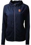 Syracuse Orange Womens Cutter and Buck Adapt Eco Full Zip Jacket - Navy Blue