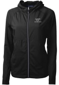 Virginia Tech Hokies Womens Cutter and Buck Adapt Eco Full Zip Jacket - Black