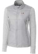Miami Hurricanes Womens Cutter and Buck Stealth Hybrid Quilted Light Weight Jacket - Grey