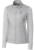 Virginia Cavaliers Womens Cutter and Buck Stealth Hybrid Quilted Light Weight Jacket - Grey
