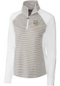 Marquette Golden Eagles Womens Cutter and Buck Forge Tonal Stripe Pullover - White