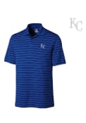 Kansas City Royals Cutter and Buck Franklin Stripe Polo Shirt - Blue