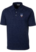New York Mets Cutter and Buck Space Dye Polos Shirt - Navy Blue