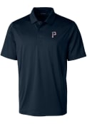 Pittsburgh Pirates Cutter and Buck Prospect Textured Polos Shirt - Navy Blue
