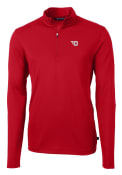 Dayton Flyers Cutter and Buck Virtue Eco Pique 1/4 Zip Pullover - Red