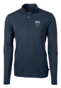 Howard Bison Cutter and Buck Virtue Eco Pique 1/4 Zip Pullover - Navy Blue