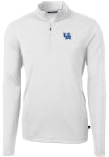 K-State Wildcats Cutter and Buck Virtue Eco Pique 1/4 Zip Pullover - White