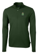 Marshall Thundering Herd Cutter and Buck Virtue Eco Pique 1/4 Zip Pullover - Green