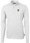 Marshall Thundering Herd Cutter and Buck Virtue Eco Pique 1/4 Zip Pullover - White