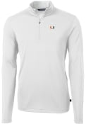 Miami Hurricanes Cutter and Buck Virtue Eco Pique 1/4 Zip Pullover - White