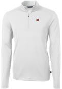 Miami RedHawks Cutter and Buck Virtue Eco Pique 1/4 Zip Pullover - White