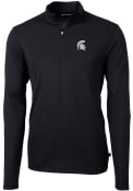 Michigan State Spartans Cutter and Buck Virtue Eco Pique 1/4 Zip Pullover - Black