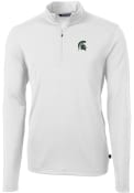 Michigan State Spartans Cutter and Buck Virtue Eco Pique 1/4 Zip Pullover - White