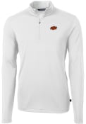 Oklahoma State Cowboys Cutter and Buck Virtue Eco Pique 1/4 Zip Pullover - White