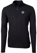 Texas A&M Aggies Cutter and Buck Virtue Eco Pique 1/4 Zip Pullover - Black