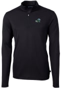 Tulane Green Wave Cutter and Buck Virtue Eco Pique 1/4 Zip Pullover - Black