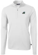 Tulane Green Wave Cutter and Buck Virtue Eco Pique 1/4 Zip Pullover - White