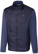 Texas Longhorns Cutter and Buck Stealth Hybrid Quilted Full Zip Jacket - Navy Blue