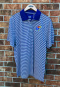 Kansas Jayhawks Cutter and Buck Trevor Stripe Polo Shirt - Blue