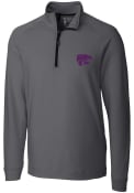 Cutter and Buck Mens Grey K-State Wildcats Jackson 1/4 Zip Pullover
