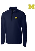 Michigan Wolverines Cutter and Buck Jackson 1/4 Zip Pullover - Navy Blue