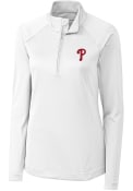 Philadelphia Phillies Womens Cutter and Buck Evolve 1/4 Zip - White