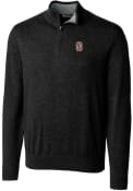 Stanford Cardinal Cutter and Buck Lakemont 1/4 Zip Pullover - Black