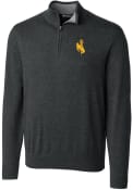 Wyoming Cowboys Cutter and Buck Lakemont 1/4 Zip Pullover - Charcoal