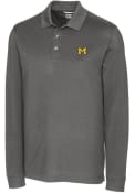 Michigan Wolverines Cutter and Buck Advantage Polo Shirt - Charcoal