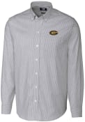 Grambling State Tigers Cutter and Buck Stretch Oxford Stripe Dress Shirt - Charcoal