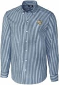 Marquette Golden Eagles Cutter and Buck Easy Care Gingham Dress Shirt - Navy Blue