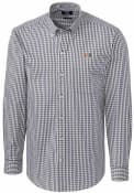 Miami Hurricanes Cutter and Buck Easy Care Gingham Dress Shirt - Charcoal