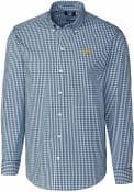 Notre Dame Fighting Irish Cutter and Buck Easy Care Gingham Dress Shirt - Navy Blue