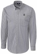South Carolina Gamecocks Cutter and Buck Easy Care Gingham Dress Shirt - Charcoal