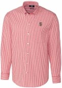 Stanford Cardinal Cutter and Buck Easy Care Gingham Dress Shirt - Red